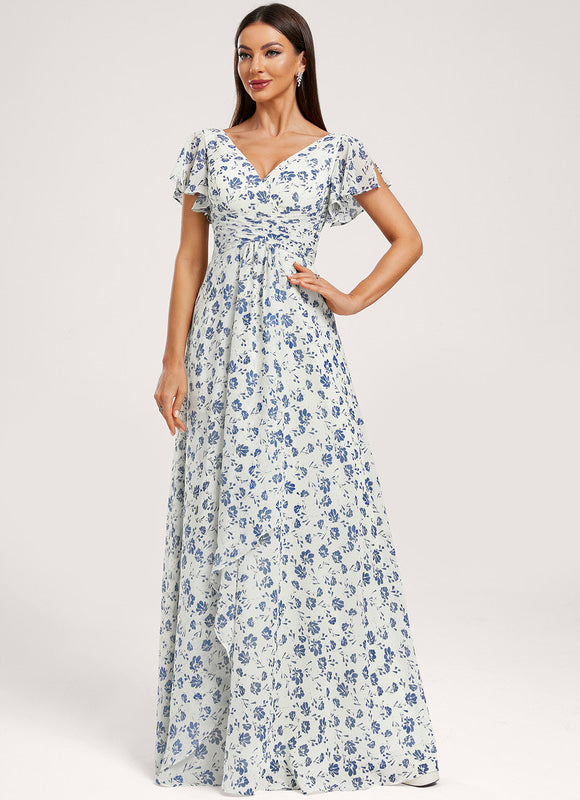 Robe Cérémonie Longue Volants Rose - gallery 3