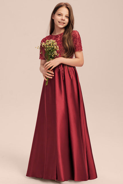 Robe Cérémonie Satinée Bordeau