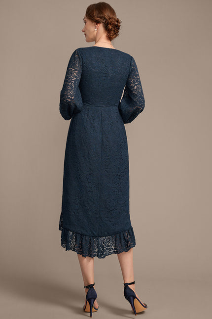 Robe Cérémonie Dentelle Marine Élégante - gallery 6