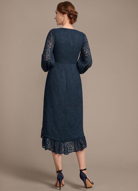 Robe Cérémonie Dentelle Marine Élégante - gallery 6