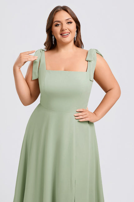 Robe Cérémonie Mousseline Verte - gallery 8