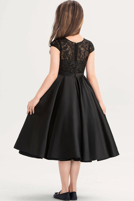 Robe Cérémonie Satin Noir - gallery 3