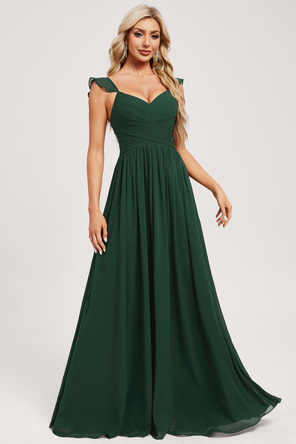 Robe Cérémonie Longue Volants Rose