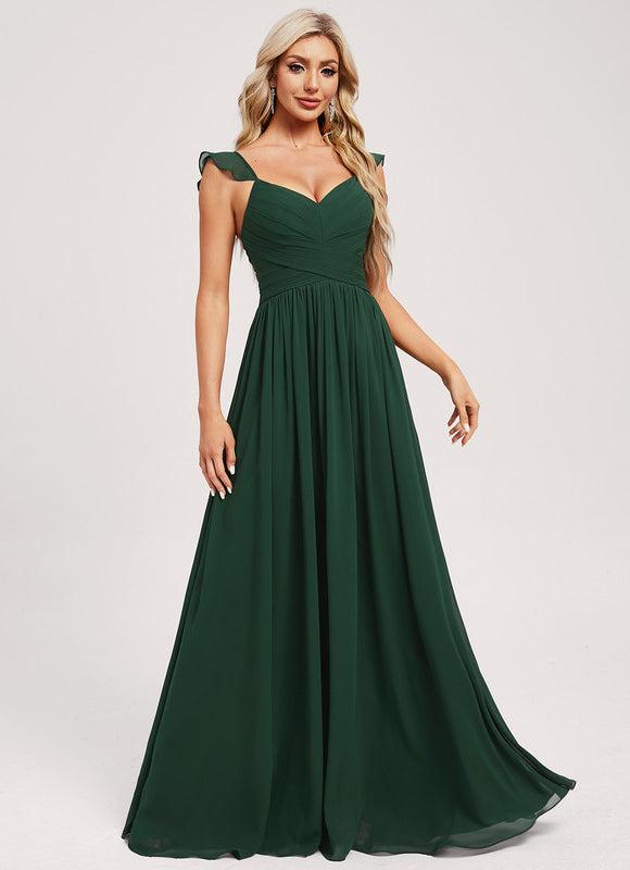 Robe Cérémonie Longue Volants Rose