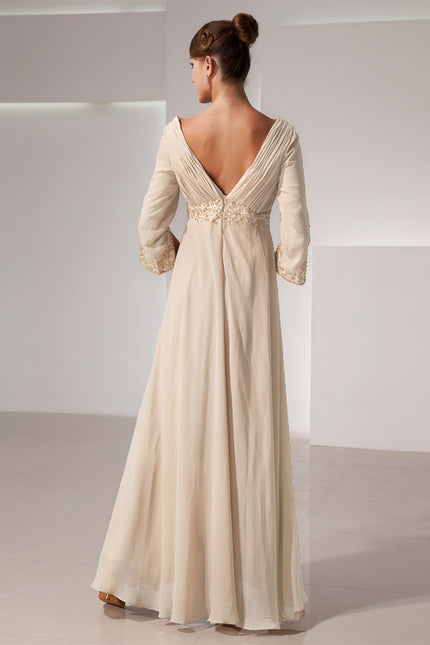 Robe Cérémonie Luxe Plissé Perlé - gallery 3