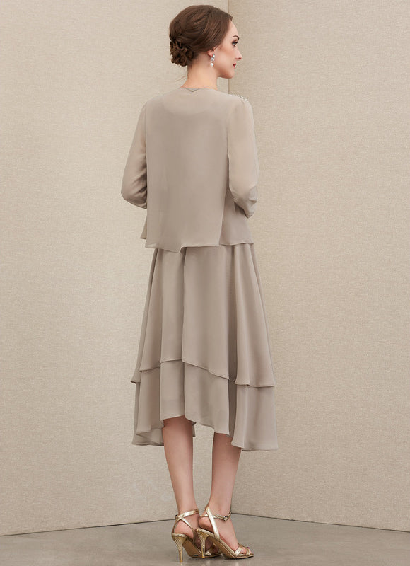 Robe Cérémonie Mousseline Taupe - gallery 3