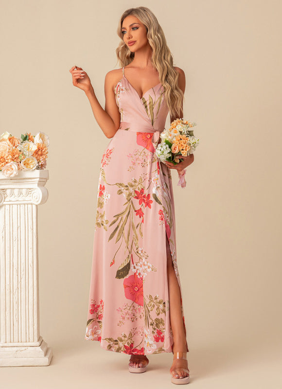 Robe Cérémonie Longue Florale Satinée - gallery 3
