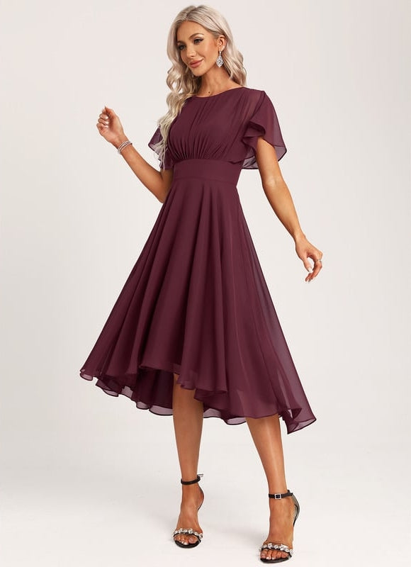 Robe Cérémonie Col Rond Volantée - gallery 1