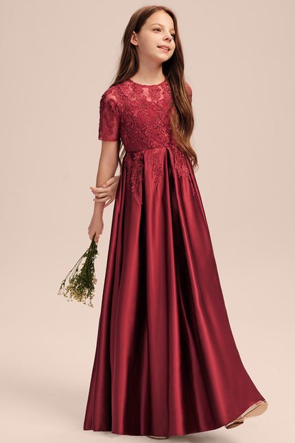 Robe Cérémonie Satinée Bordeau - gallery 3