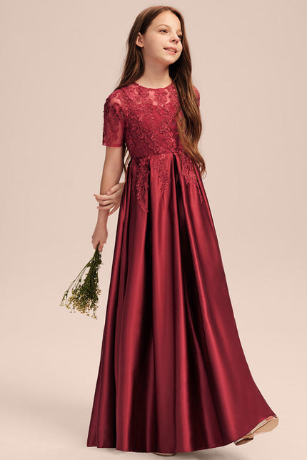Robe Cérémonie Satinée Bordeau - gallery 3