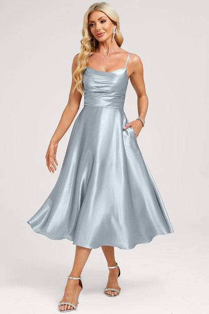 Robe Cérémonie Satinée Ciel - gallery 1