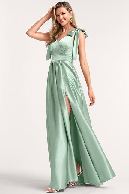 Robe Cérémonie Satin Rose Pâle - gallery 3