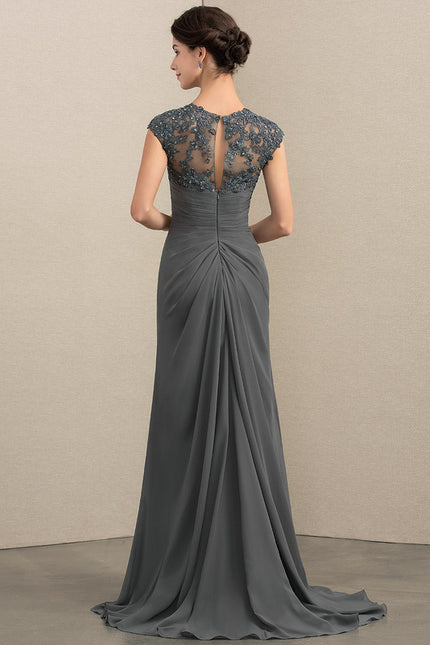 Robe Cérémonie Élégance Grise Satinée - gallery 1
