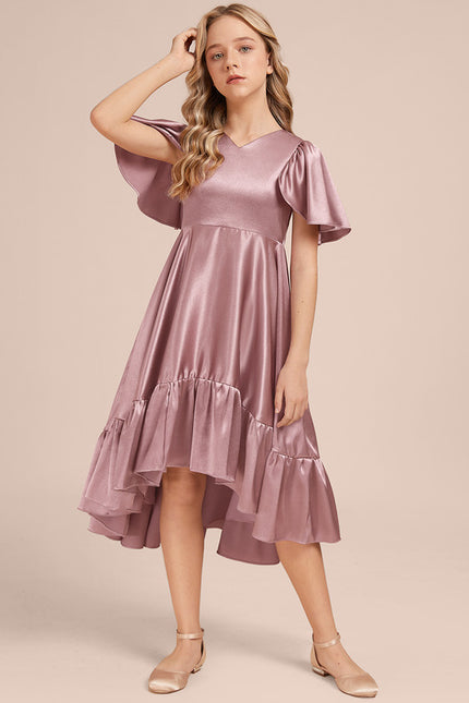 Robe Cérémonie Satin Bleu Ciel - gallery 1