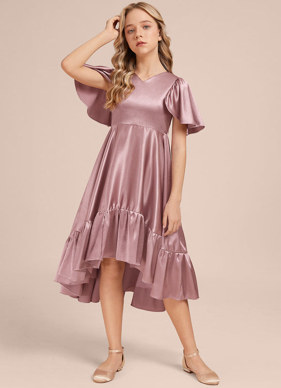 Robe Cérémonie Satin Bleu Ciel - gallery 1