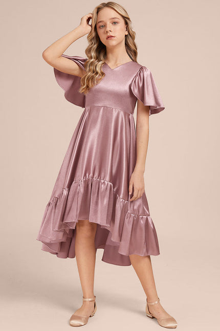 Robe Cérémonie Satin Bleu Ciel - gallery 1