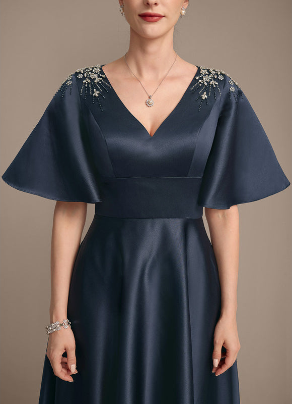 Robe Cérémonie Satin Marine Élégant - gallery 7
