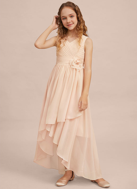 Robe Cérémonie Asymétrique Fleurie - gallery 1