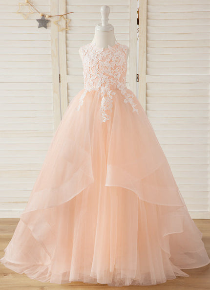 Robe Cérémonie Tulle Pêche