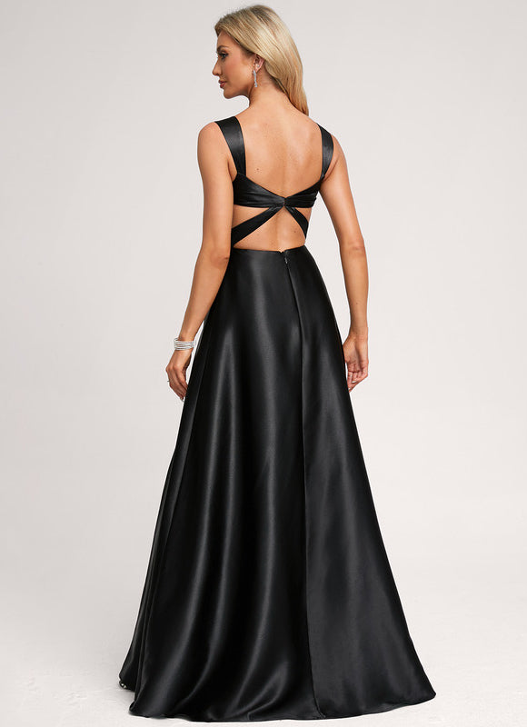 Robe Cérémonie Satin Rose Pâle - gallery 1