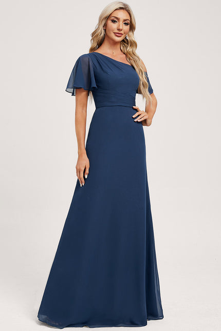 Robe Cérémonie Asymétrique Marine - gallery 1