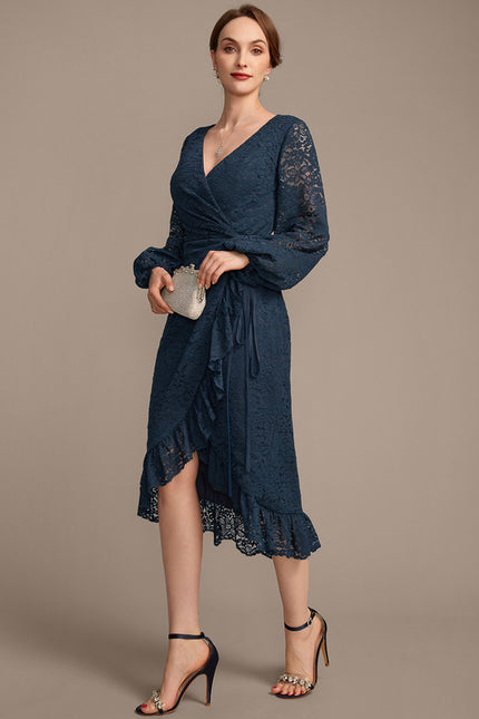 Robe Cérémonie Dentelle Marine Élégante