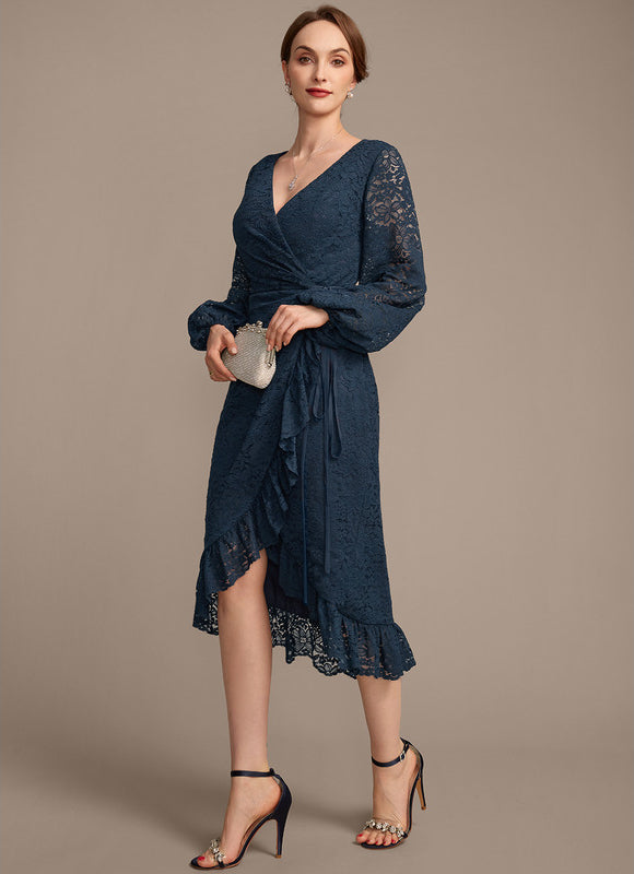 Robe Cérémonie Dentelle Marine Élégante