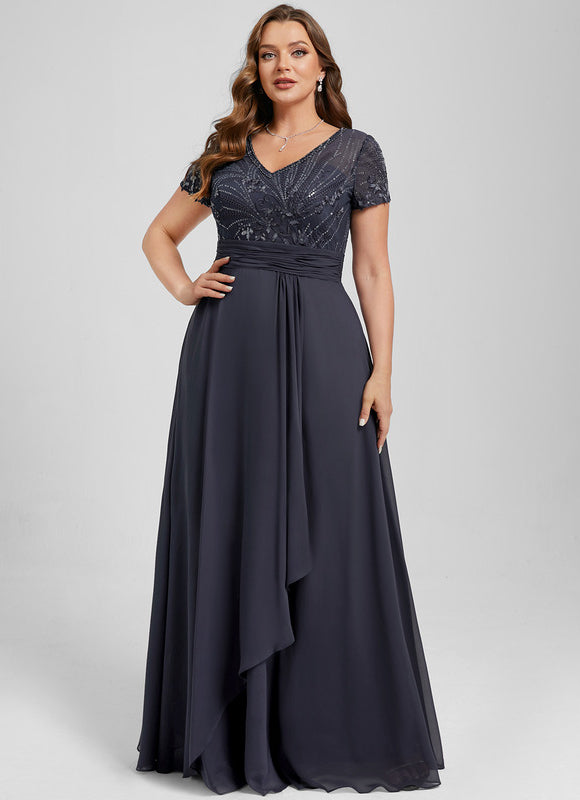 Robe Cérémonie Vaporeuse Marine Élégante - gallery 8