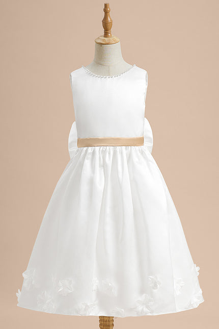 Robe Cérémonie Enfant Satinée Élégante - gallery 1