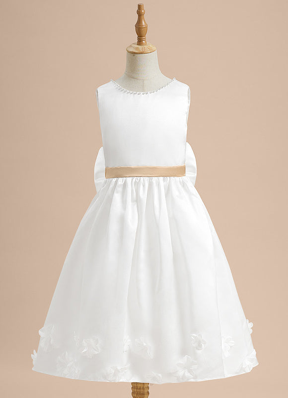 Robe Cérémonie Enfant Satinée Élégante - gallery 1