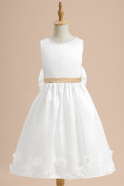 Robe Cérémonie Enfant Satinée Élégante - gallery 1
