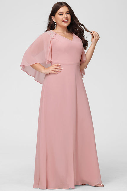 Robe Cérémonie Longue Rose Élégante - gallery 7