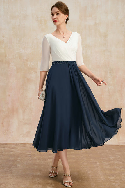 Robe Cérémonie Vaporeuse Bicolore Élégante