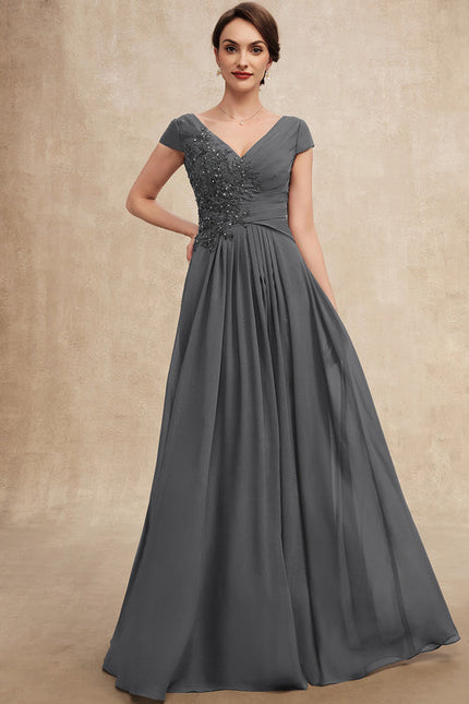 Robe Cérémonie Gris Perle Élégante - gallery 1
