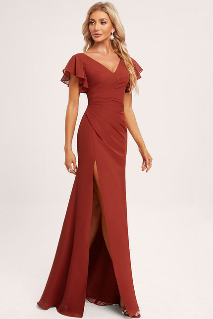 Robe Cérémonie Longue Volants Rose - gallery 1