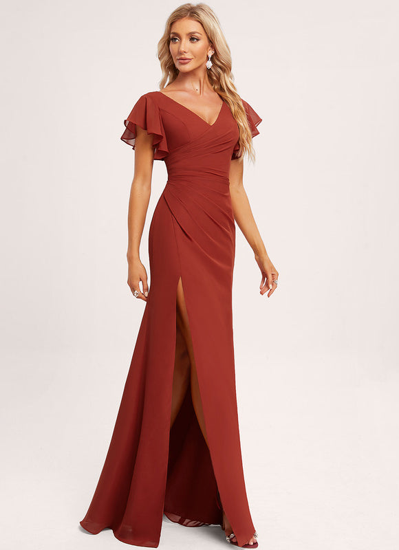 Robe Cérémonie Longue Volants Rose - gallery 1