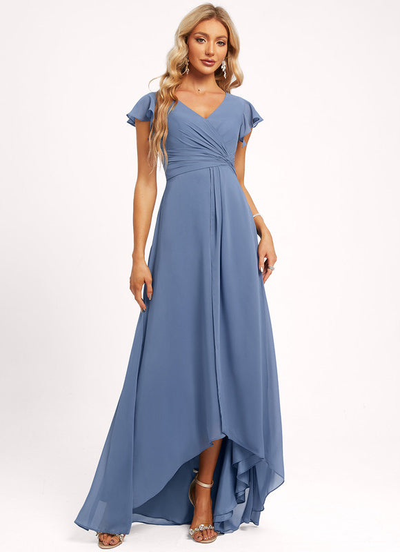 Robe Cérémonie Fluide Marine Élégante