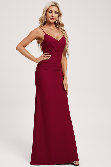 Robe Cérémonie Bordeaux Ajustée - gallery 2