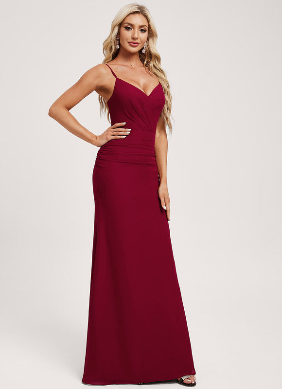 Robe Cérémonie Bordeaux Ajustée - gallery 2
