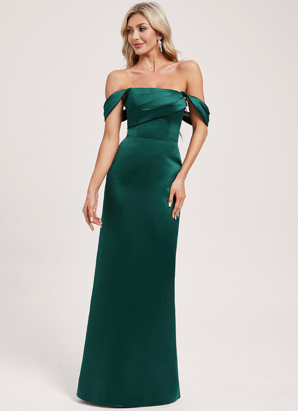 Robe Cérémonie Satinée Épaule Dénudée - gallery 1