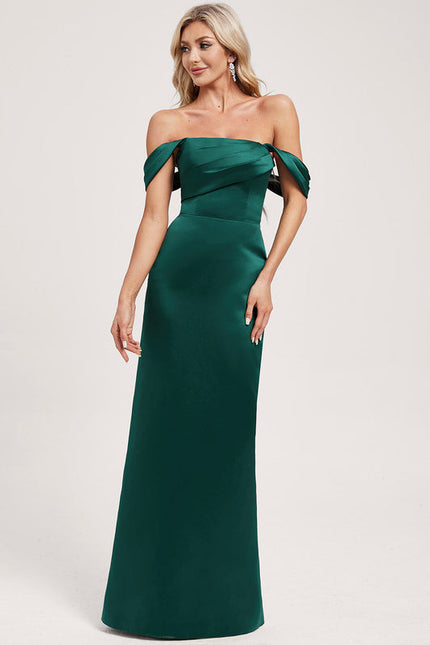 Robe Cérémonie Satinée Épaule Dénudée - gallery 1