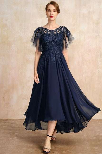 Robe Cérémonie En Dentelle Marine