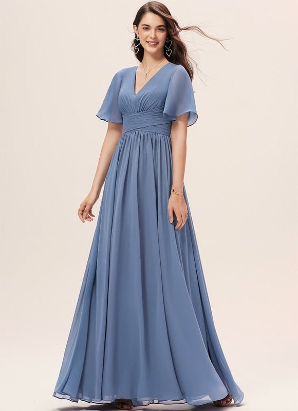 Robe Cérémonie Longue Volants Rose