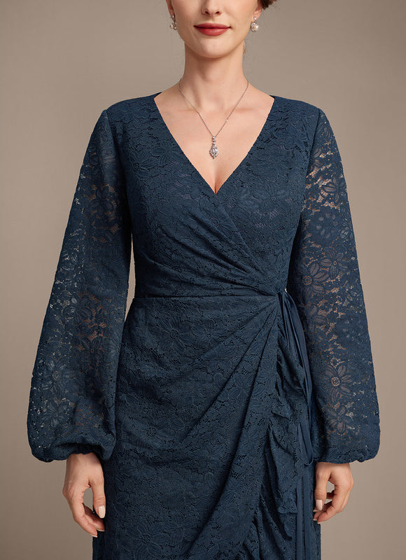 Robe Cérémonie Dentelle Marine Élégante - gallery 7