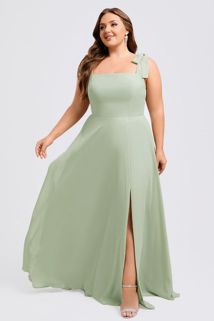 Robe Cérémonie Mousseline Verte - gallery 5